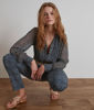 Picture of TAPAZ BLUE AND WHITE PRINTED BLOUSE